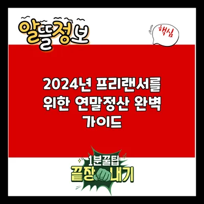 2024년 프리랜서를 위한 연말정산 완벽 가이드