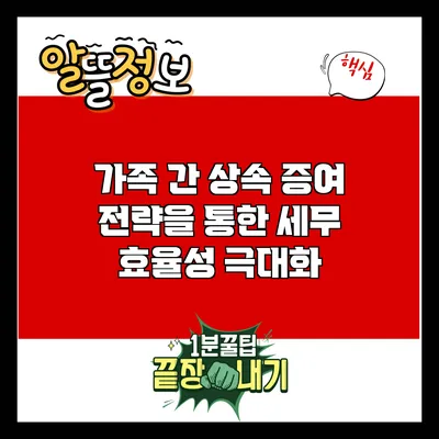 가족 간 상속 증여 전략을 통한 세무 효율성 극대화