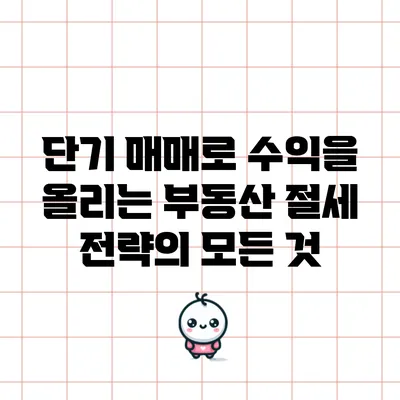 단기 매매로 수익을 올리는 부동산 절세 전략의 모든 것