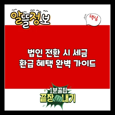 법인 전환 시 세금 환급 혜택 완벽 가이드