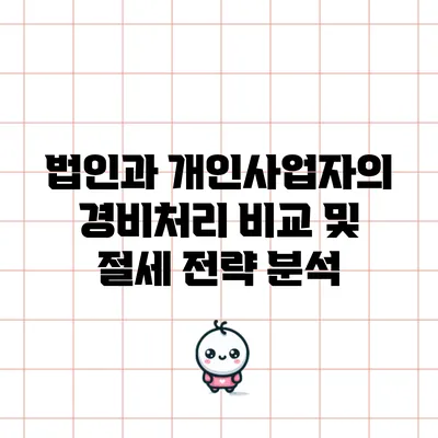 법인과 개인사업자의 경비처리 비교 및 절세 전략 분석
