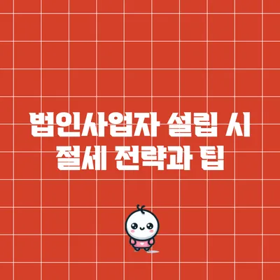 법인사업자 설립 시 절세 전략과 팁