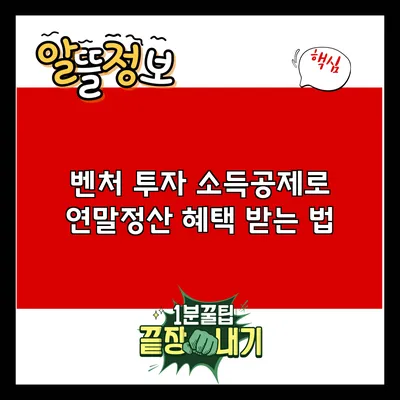 벤처 투자 소득공제로 연말정산 혜택 받는 법