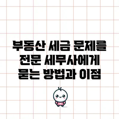 부동산 세금 문제를 전문 세무사에게 묻는 방법과 이점