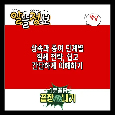 상속과 증여 단계별 절세 전략, 쉽고 간단하게 이해하기