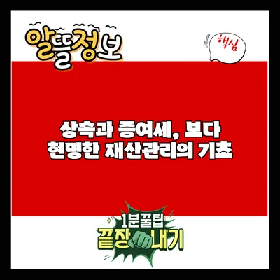 상속과 증여세, 보다 현명한 재산관리의 기초