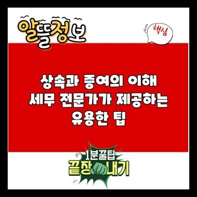상속과 증여의 이해: 세무 전문가가 제공하는 유용한 팁