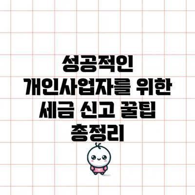 성공적인 개인사업자를 위한 세금 신고 꿀팁 총정리
