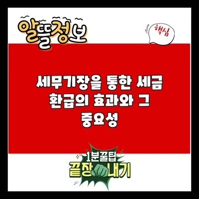 세무기장을 통한 세금 환급의 효과와 그 중요성