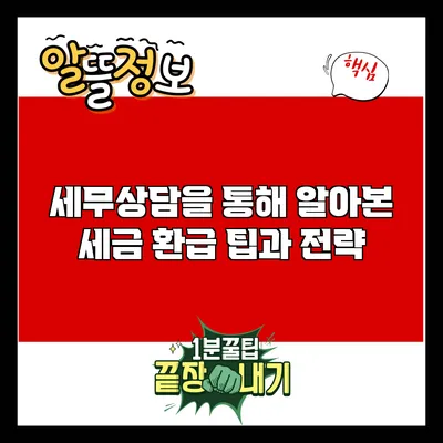 세무상담을 통해 알아본 세금 환급 팁과 전략