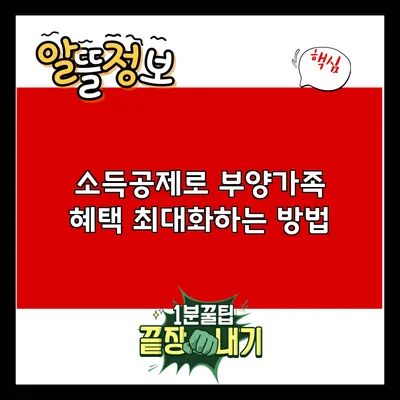 소득공제로 부양가족 혜택 최대화하는 방법
