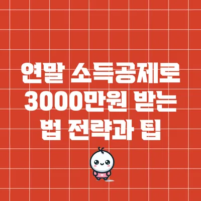 연말 소득공제로 3000만원 받는 법: 전략과 팁
