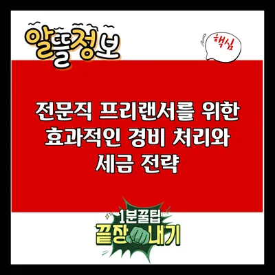 전문직 프리랜서를 위한 효과적인 경비 처리와 세금 전략