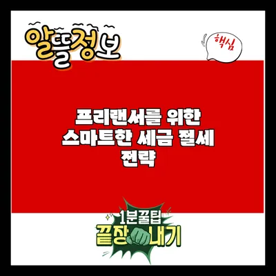 프리랜서를 위한 스마트한 세금 절세 전략