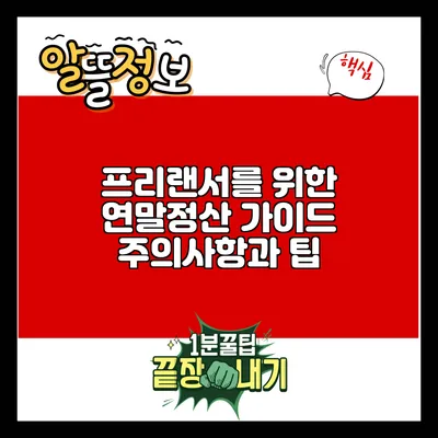 프리랜서를 위한 연말정산 가이드: 주의사항과 팁