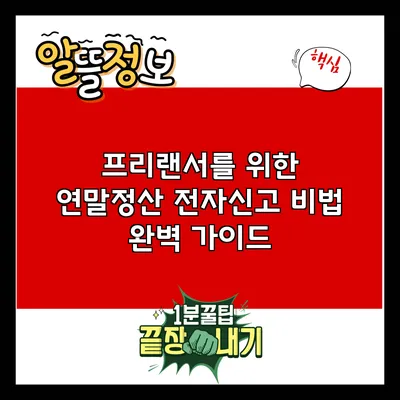 프리랜서를 위한 연말정산 전자신고 비법 완벽 가이드