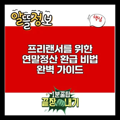 프리랜서를 위한 연말정산 환급 비법 완벽 가이드