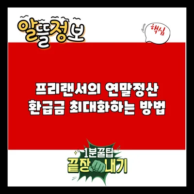 프리랜서의 연말정산: 환급금 최대화하는 방법