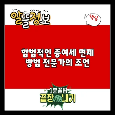 합법적인 증여세 면제 방법: 전문가의 조언