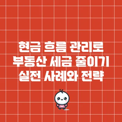 현금 흐름 관리로 부동산 세금 줄이기: 실전 사례와 전략