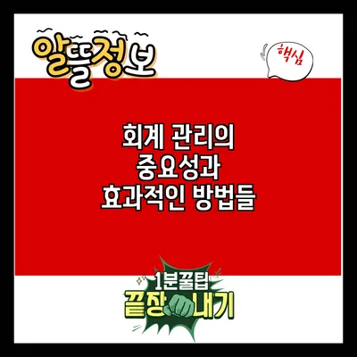 회계 관리의 중요성과 효과적인 방법들