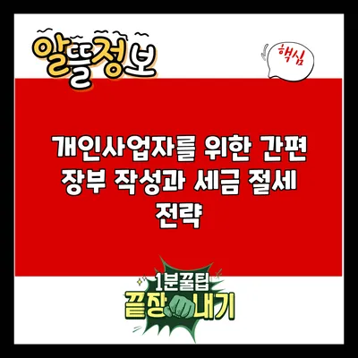 개인사업자를 위한 간편 장부 작성과 세금 절세 전략