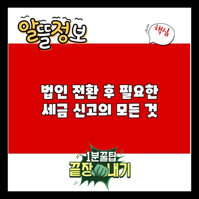 법인 전환 후 필요한 세금 신고의 모든 것