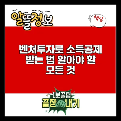 벤처투자로 소득공제 받는 법: 알아야 할 모든 것
