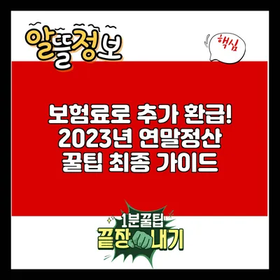 보험료로 추가 환급! 2023년 연말정산 꿀팁 최종 가이드