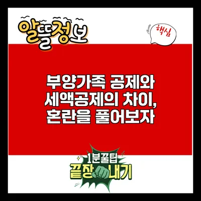 부양가족 공제와 세액공제의 차이, 혼란을 풀어보자