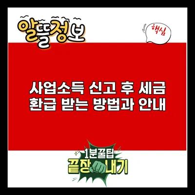 사업소득 신고 후 세금 환급 받는 방법과 안내