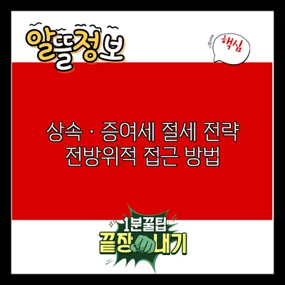 상속·증여세 절세 전략: 전방위적 접근 방법