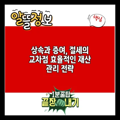 상속과 증여, 절세의 교차점: 효율적인 재산 관리 전략