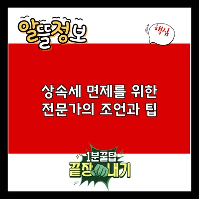 상속세 면제를 위한 전문가의 조언과 팁