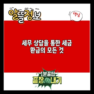 세무 상담을 통한 세금 환급의 모든 것